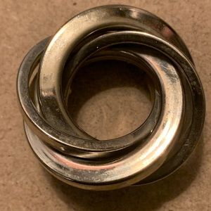 Vintage silver tone circle brooch